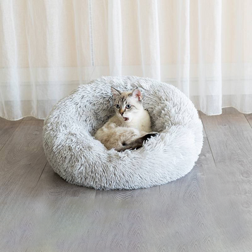 М&rsquo;який пухнастий лежак для тварин &ldquo;FluffyNap&rdquo;, S сірий 2785 фото