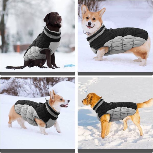 Тёплая зимняя куртка-жилет для собак WinterPaw, чёрно-серый, XS 4550 фото