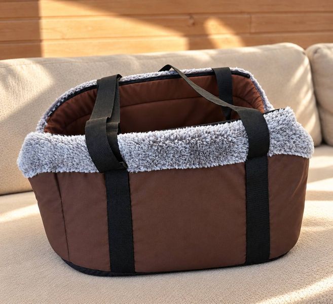 Сумка-переноска для котів і собак Cozy Carry, 56 &times; 45 &times; 30см, коричнева 0200 фото