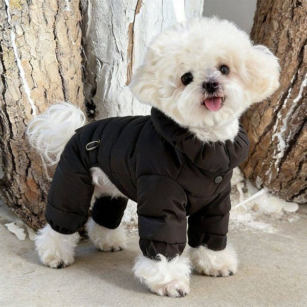 Утепленный осенне-зимний комбинезон для маленьких и средних собак SnowPuff с брюками и кольцом для поводка, L 6814 фото