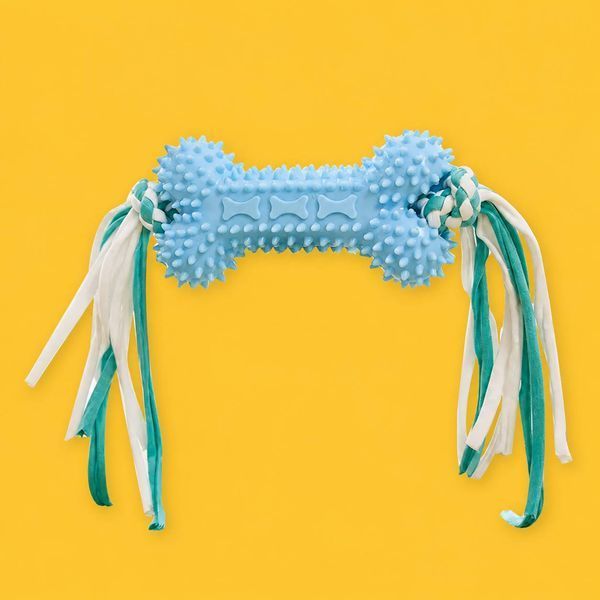 Іграшка-кісточка для чищення зубів Dental Rope Bone, блакитний 9647 фото
